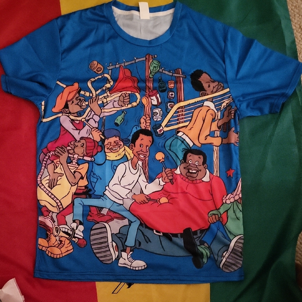 Blue Graphic Print Men's T-Shirt